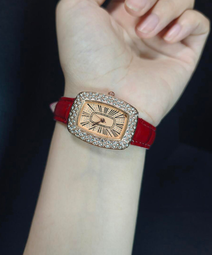Classy Red Leather Zircon Baby&