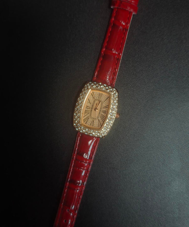 Classy Red Leather Zircon Baby&