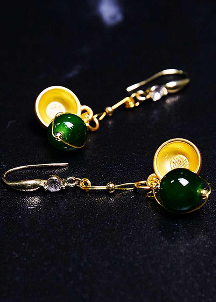 Classy Turquoise Blessed Bowl Gilding Drop Earrings