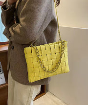 Classy Weave Design Faux Leather Chain Linked Mini Bag