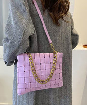 Classy Weave Design Faux Leather Chain Linked Mini Bag