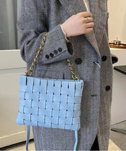 Classy Weave Design Faux Leather Chain Linked Mini Bag