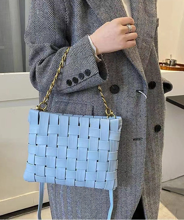 Classy Weave Design Faux Leather Chain Linked Mini Bag
