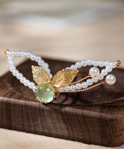 Classy White Alloy Pearl Resin Tassel Hairpin