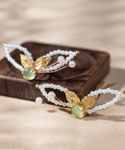 Classy White Alloy Pearl Resin Tassel Hairpin