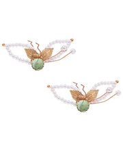 Classy White Alloy Pearl Resin Tassel Hairpin