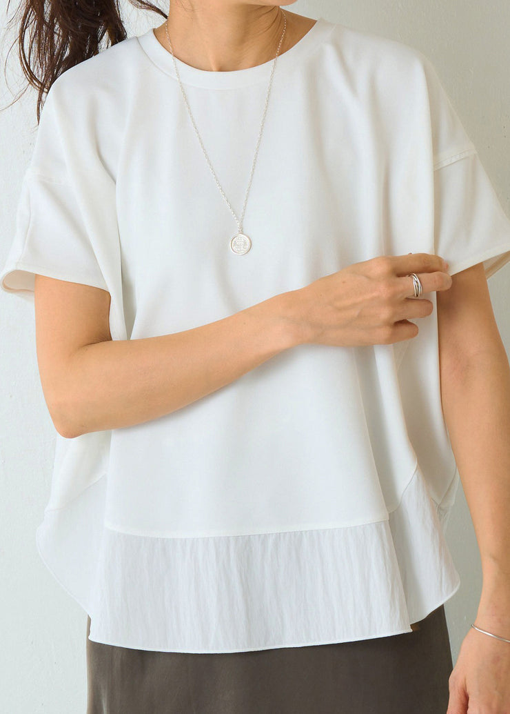 Classy White Oversized Patchwork Cotton Tank Summer