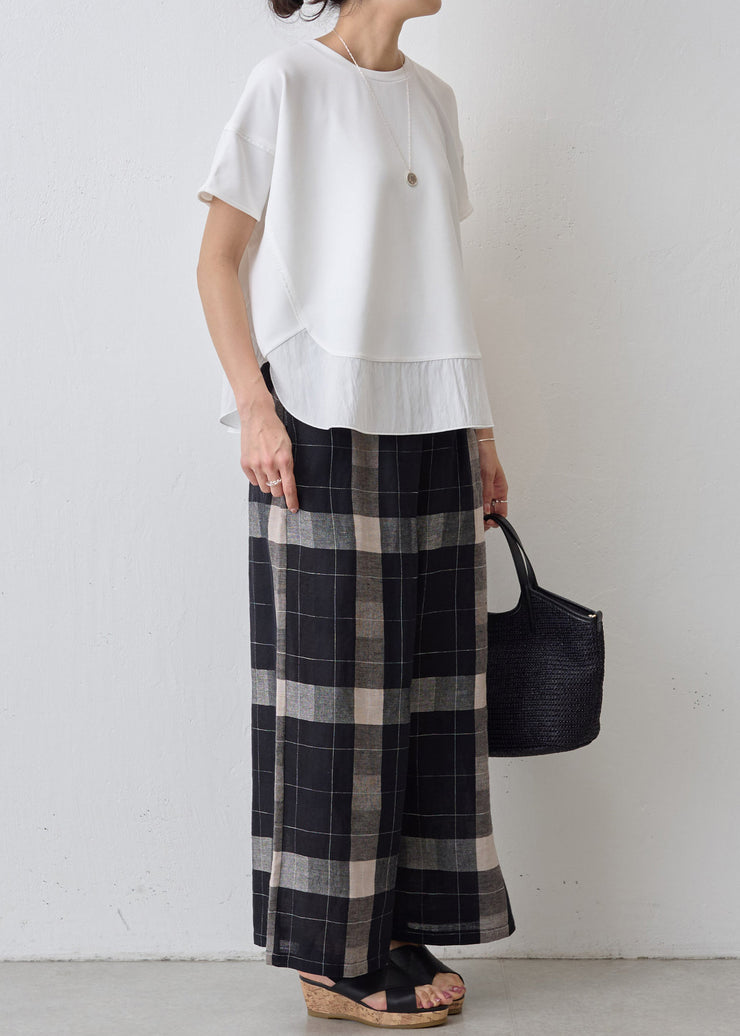 Classy White Oversized Patchwork Cotton Tank Summer