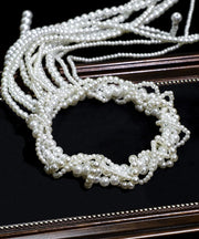Classy White Weave Pearl Tassel Hairpin