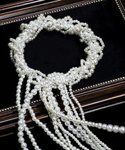 Classy White Weave Pearl Tassel Hairpin