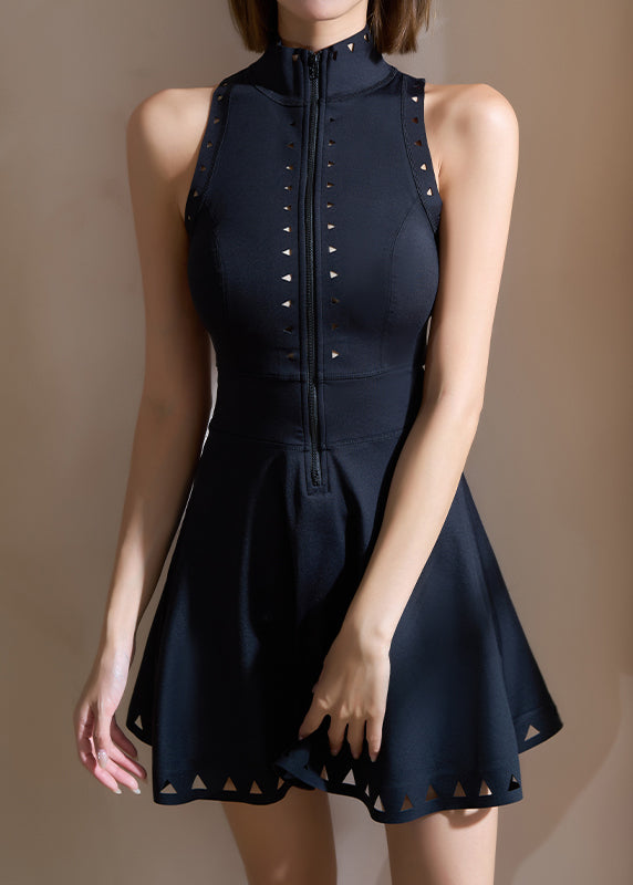 Club Black Hollow Out Tennis Dress