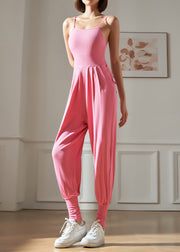 Club Pink Wrinkled Patchwork One Piece Workout Suit