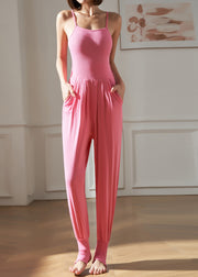Club Pink Wrinkled Patchwork One Piece Workout Suit