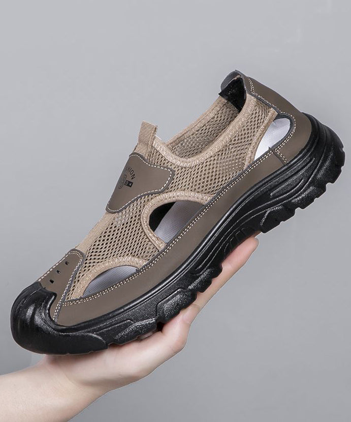 Coffee Breathable Mesh 2025 Splicing Men Water Sandals