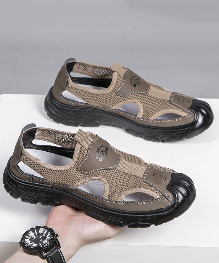 Coffee Breathable Mesh 2025 Splicing Men Water Sandals