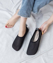 Comfortable Black Flat Shoes Breathable Mesh