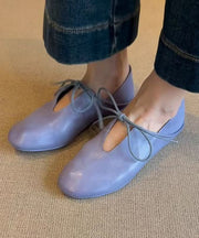 Comfortable Splicing Flat Shoes For Women Blue Faux Leather