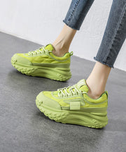 Comfortable Splicing Platform Green Faux Leather Sport Shoes