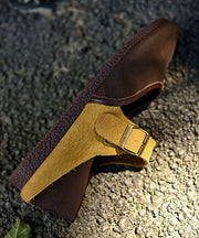 Comfy Splicing Flat Shoes Colorblock Cowhide Leather