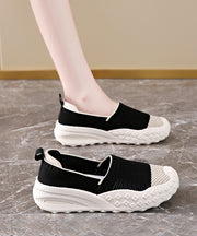 Comfy Splicing Platform Flat Shoes For Women Beige Yellow Breathable Mesh