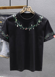 Cool White Embroideried Cotton Best T Shirts For Men Summer