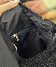 Cozy Black Large Capacity Faux Fur Shoulder Bags