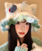 Cute Beige Cat's Ears Warm Knitting Hat Winter