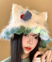 Cute Beige Cat's Ears Warm Knitting Hat Winter