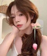 Cute Beige Silk Tulip Ribbon Hair Band