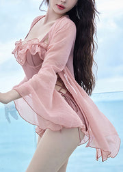 Cute Black Tulle Patchwork Smock And Bodysuit Flare Sleeve