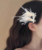 Cute Blue Alloy Pearl Feather A Pair Hairpin