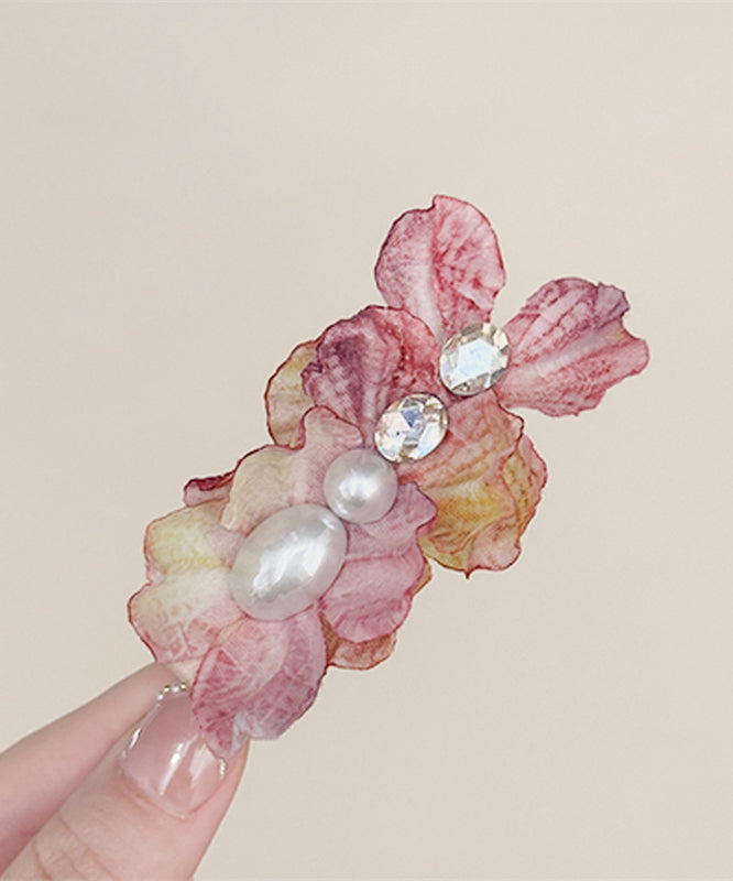 Cute Blue Alloy Zircon Pearl Floral Hairpin