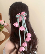 Cute Blue Cloth Tulip Bow Hair Band