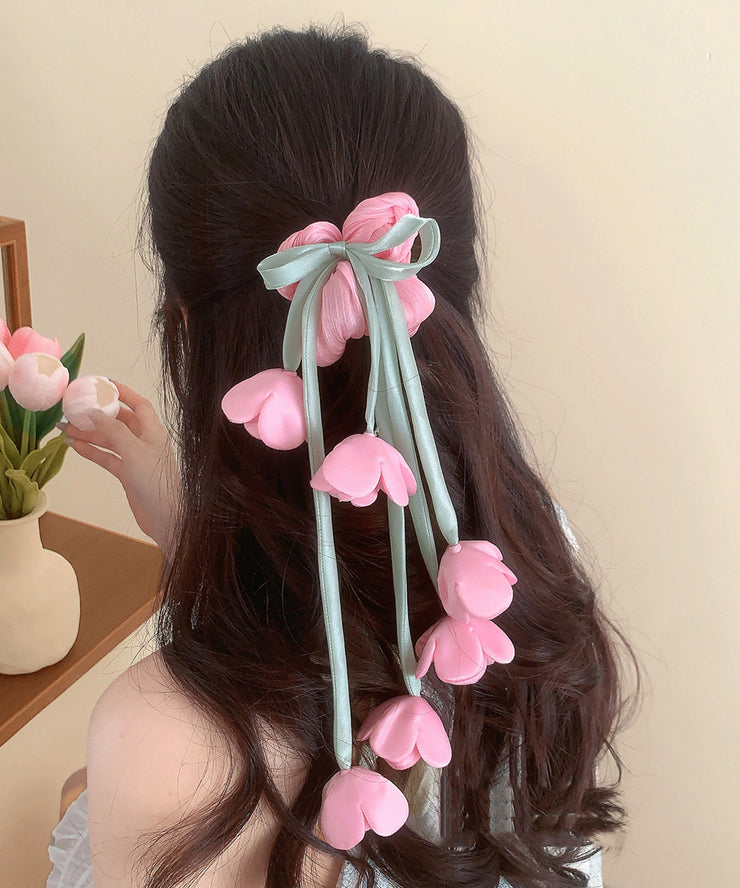 Cute Blue Cloth Tulip Bow Hair Band