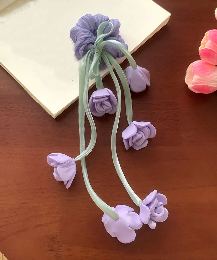 Cute Blue Cloth Tulip Bow Hair Band