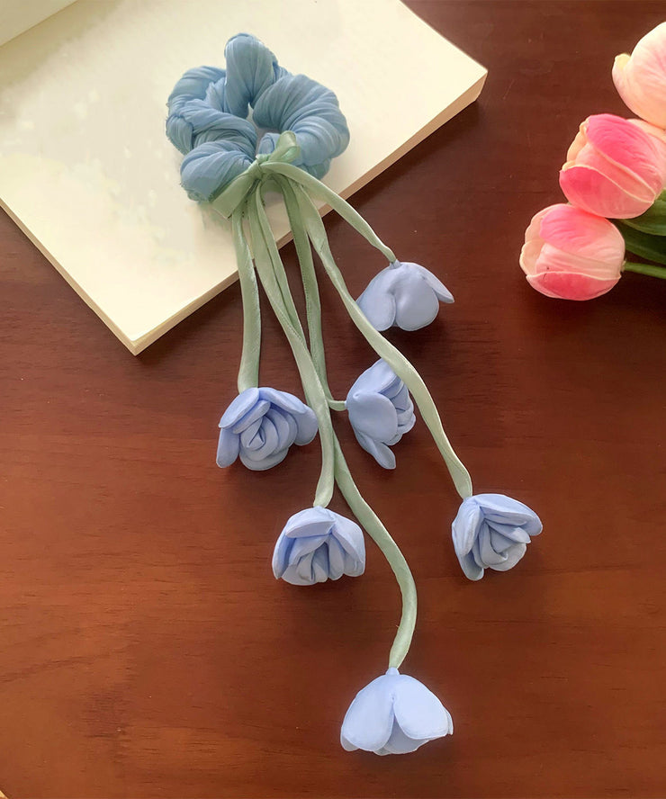 Cute Blue Cloth Tulip Bow Hair Band
