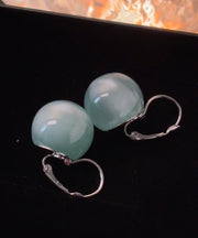 Cute Blue Sterling Silver Ball Drop Earrings