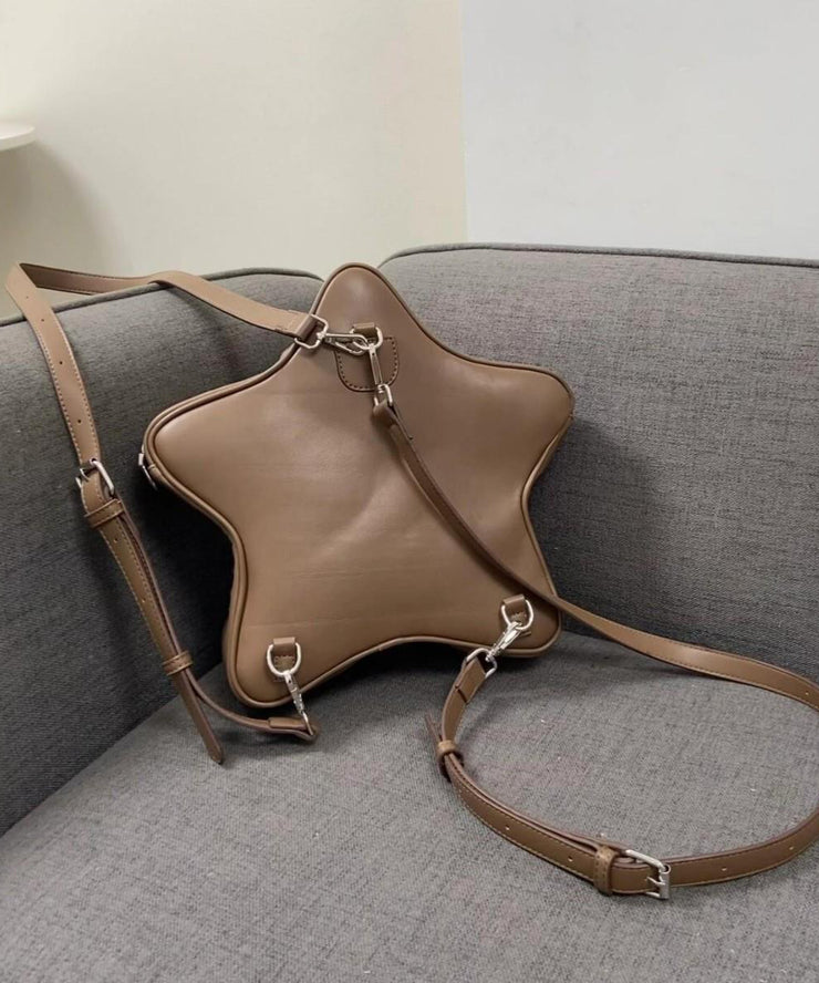 Cute Brown Star-Shaped Capybara Fuzzy Fur Fluffy Backpack Bag