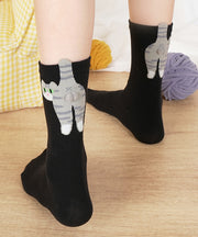 Cute Cartoon Cat Cotton Mid Calf Socks