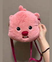 Cute Cartoon Fuzzy Fur Fluffy Versatile Diagonal CrossBody Bag