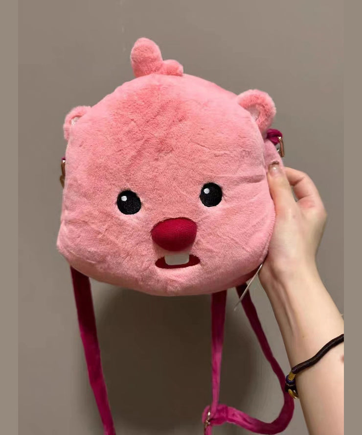 Cute Cartoon Fuzzy Fur Fluffy Versatile Diagonal CrossBody Bag