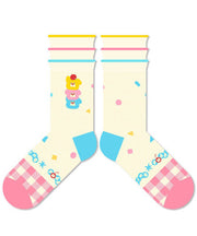 Cute Cartoon Jacquard Thin Mesh Mid Calf Socks