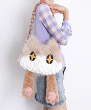 Cute Cat Fuzzy Fur Fluffy Chain Linked Shoulder Bags