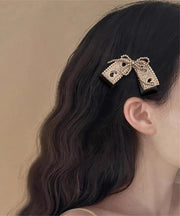 Cute Coffee Textile Crafts Pearl Bow hairpin