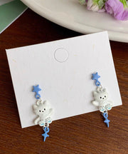 Cute Colorblock Alloy Drip Glaze Cat Drop Earrings