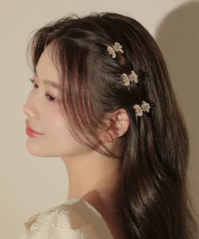 Cute Gold Alloy Pearl Four Combinations Hairpin