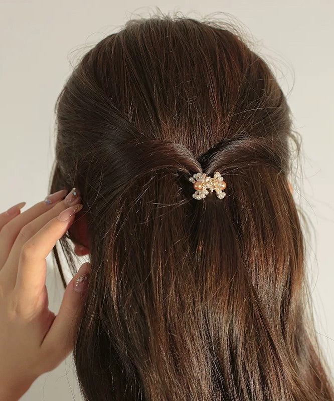 Cute Gold Alloy Pearl Four Combinations Hairpin
