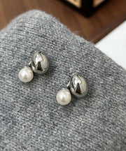 Cute Gold StCopper Overgild Pearlud Earrings
