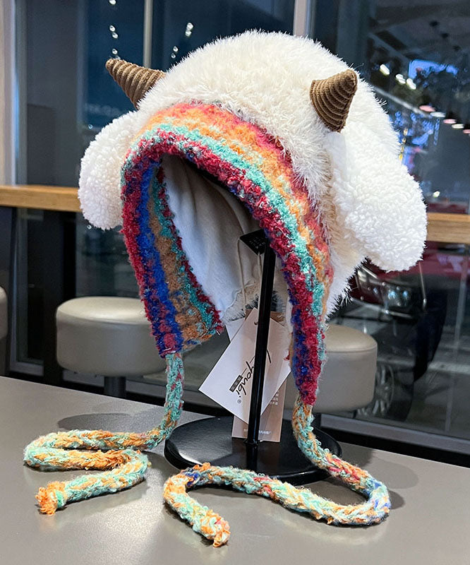 Cute Khaki Winter Thick Warm Fleece Knitted Boonie Hat