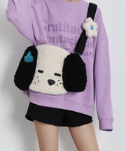 Cute Litter Gog Fuzzy Fur Fluffy Message Bag